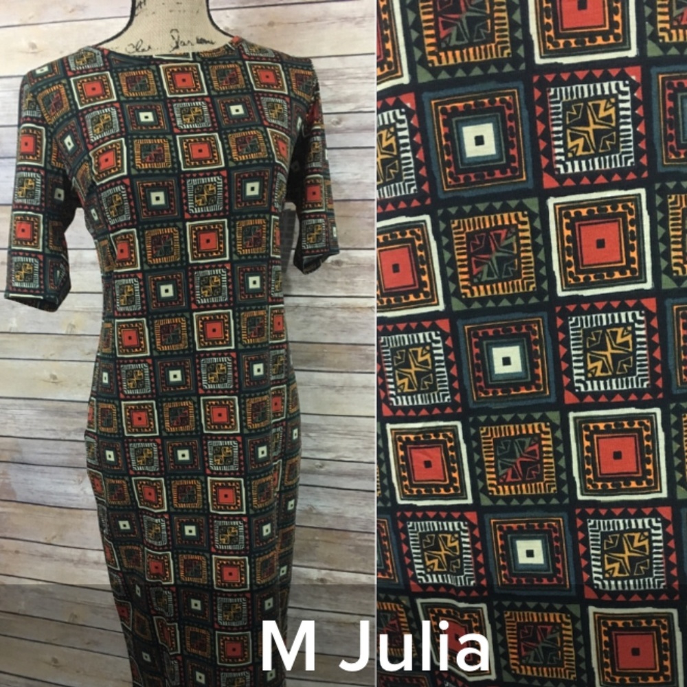 Square patterned Julia Dress, LuLaroe, M, NWT